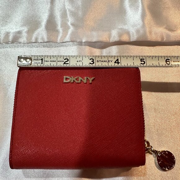 New DKNY Red Leather Zipper Wallet, (NWOT) - Picture 4 of 12